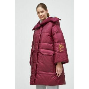 The North Face geaca de puf femei, culoarea bordo, de iarna, oversize imagine