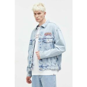 Tommy Jeans geacă din denim bărbați, de tranziție, oversized imagine