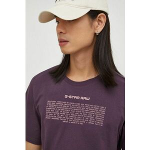 G-Star Raw tricou din bumbac culoarea violet imagine