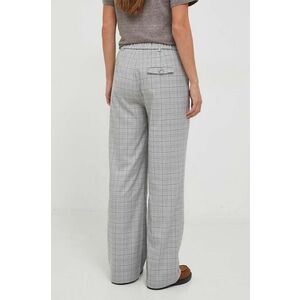 Pepe Jeans pantaloni femei, culoarea gri, drept, high waist imagine