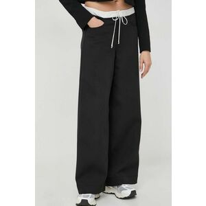 Miss Sixty pantaloni femei, culoarea negru, lat, high waist imagine