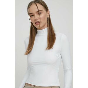 Abercrombie & Fitch longsleeve femei, culoarea alb, cu turtleneck imagine