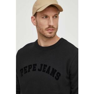 Pepe Jeans hanorac de bumbac Randall barbati, culoarea negru, cu imprimeu imagine