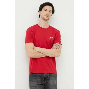 Alpha Industries tricou din bumbac culoarea roșu, cu imprimeu 188505.328-SpeedRed imagine