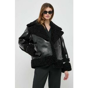 Karl Lagerfeld geaca femei, culoarea negru, de tranzitie, oversize imagine