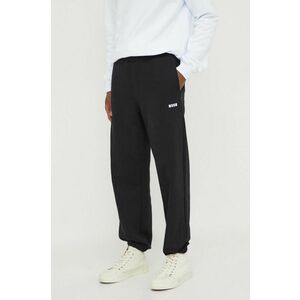 MSGM pantaloni de trening din bumbac culoarea negru, uni 2000MP500.200000 imagine