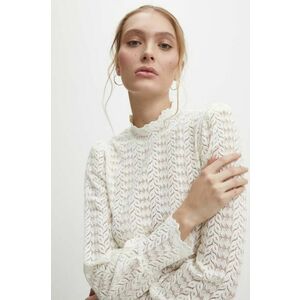 Answear Lab longsleeve culoarea bej, cu turtleneck imagine