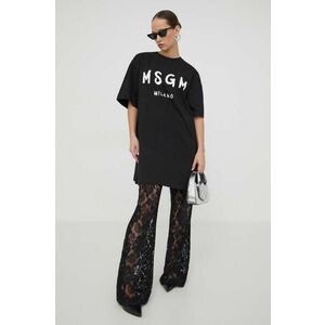 MSGM rochie din bumbac culoarea negru, mini, oversize 2000MDA510.200002 imagine