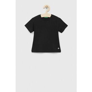 United Colors of Benetton tricou de bumbac pentru copii culoarea negru, neted imagine