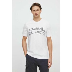 Aeronautica Militare tricou din bumbac barbati, culoarea alb, cu imprimeu imagine