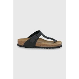 Birkenstock slapi Gizeh femei, culoarea negru, cu toc plat, 43693 imagine