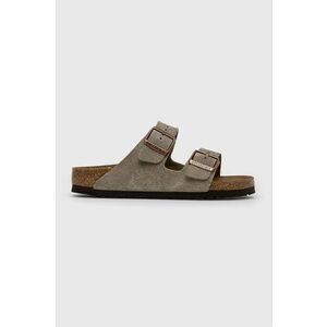 Birkenstock papuci din piele Arizona VL femei, culoarea gri, 51463 imagine