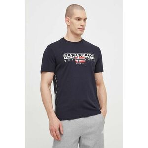 Napapijri tricou din bumbac barbati, culoarea negru, cu imprimeu imagine