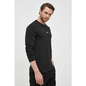 BOSS longsleeve CASUAL bărbați, culoarea negru, uni 50473286 imagine