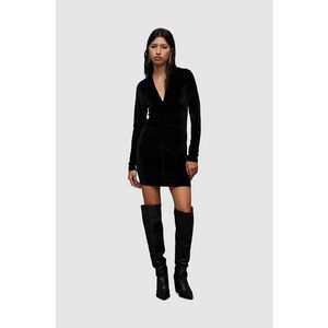 AllSaints rochie Anya Velvet culoarea negru, mini, mulata imagine