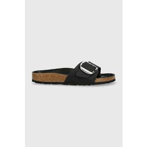 Birkenstock papuci din nubuc Madrid Big Buckle culoarea negru, 1006523 imagine