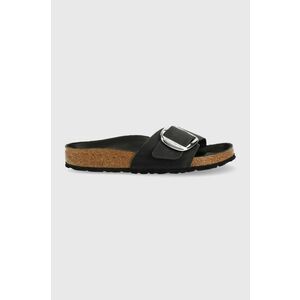 Birkenstock slapi de piele Madrid femei, culoarea negru, 1006522 imagine