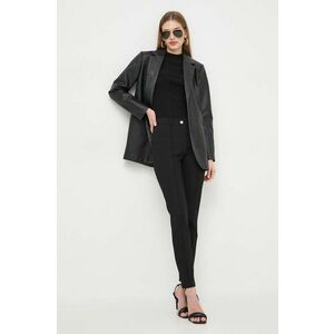 BOSS pantaloni femei, culoarea negru, mulată, high waist 50511613 imagine