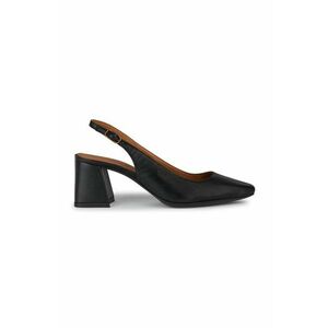 Geox pantofi de piele D GISELDA culoarea negru, cu toc drept, cu toc deschis, D45VCC 000TU C9999 imagine