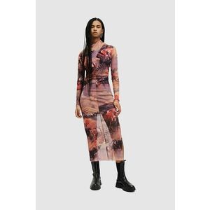 AllSaints rochie TIA COLCA midi, mulata imagine