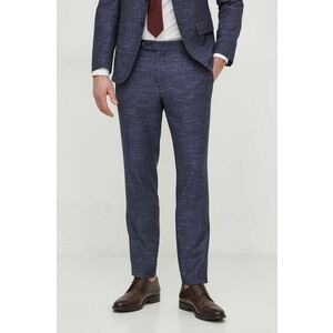 BOSS pantaloni de lână culoarea bleumarin, cu fason cargo 50509537 imagine