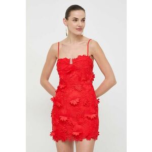 Bardot rochie culoarea rosu, mini, mulata imagine