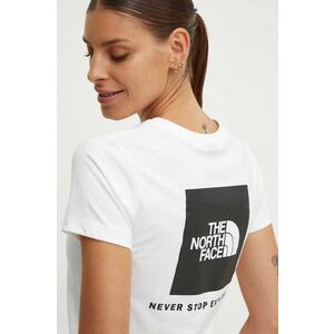 The North Face tricou din bumbac W S/S Redbox Slim Tee femei, culoarea alb, NF0A87NMFN41 imagine