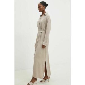 Answear Lab rochie culoarea bej, maxi, drept imagine