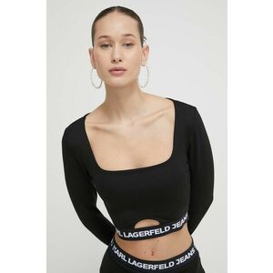 Karl Lagerfeld Jeans longsleeve femei, culoarea negru imagine