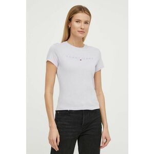 Tommy Jeans tricou din bumbac femei, culoarea violet DW0DW17827 imagine