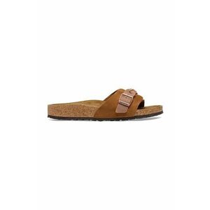 Birkenstock papuci din piele Pula Braided femei, culoarea maro, 1026742 imagine