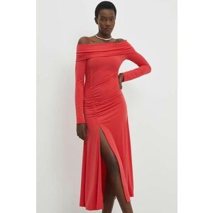 Answear Lab rochie culoarea rosu, midi, evazati imagine