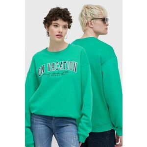 On Vacation bluza College culoarea verde, cu imprimeu, OVC S37 imagine