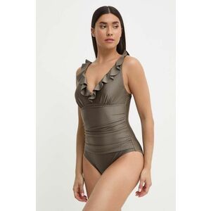 Dkny costum de baie dintr-o bucată culoarea verde, cupa usor rigidizata, DI4MS691 imagine