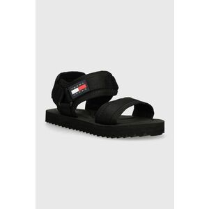 Tommy Jeans sandale TJM SANDAL LUXE barbati, culoarea negru, EM0EM01387 imagine