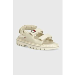 Tommy Jeans sandale TJW FANCY SANDAL femei, culoarea bej, EN0EN02461 imagine