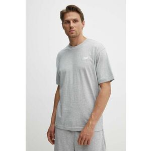 New Balance tricou din bumbac Essentials Cotton bărbați, culoarea gri, melanj, MT41509AG imagine