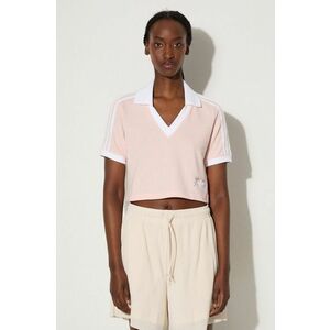 adidas tricou polo Crop femei, culoarea roz IP3757-pink imagine