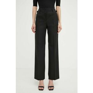 BOSS pantaloni de catifea culoarea negru, drept, high waist, 50518853 imagine