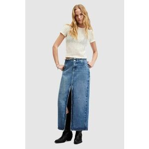 AllSaints fustă din denim din bumbac CYRA MAXI maxi, dreaptă, W021RA imagine