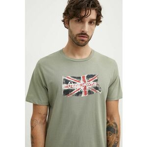 Pepe Jeans tricou din bumbac Clag barbati, culoarea verde, cu imprimeu, PM509384 imagine