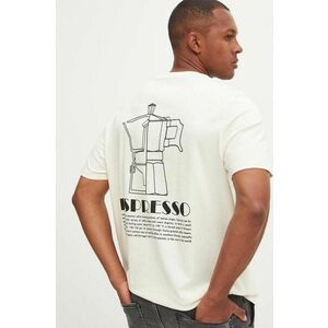 Medicine tricou din bumbac barbati, culoarea bej, cu imprimeu imagine