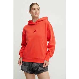 adidas bluza All SZN femei, culoarea rosu, cu glugă, neted, IY6764 imagine