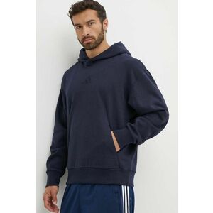 adidas bluza All SZN barbati, culoarea albastru marin, cu glugă, neted, IY4122 imagine