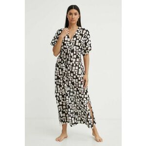 Max Mara Beachwear rochie de plajă din bumbac culoarea negru, 2416221059600 imagine