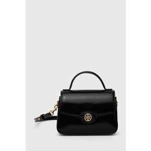 Tory Burch poseta de piele Robinson Spazzolato Small culoarea negru, 147467.001 imagine