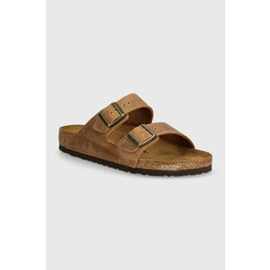 Birkenstock slapi de piele Arizona barbati, culoarea maro, 1028272 imagine