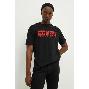 Diesel tricou din bumbac T-ADJUST-Q7 barbati, culoarea negru, cu imprimeu, A15398.0GRAI imagine