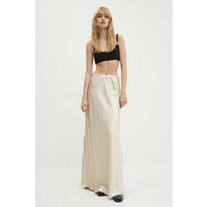 Gestuz fusta culoarea bej, maxi, evazati, 10909290 imagine