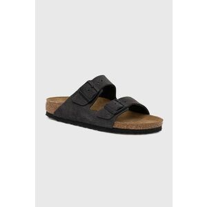 Birkenstock papuci din piele Arizona femei, culoarea gri, 1028592 imagine